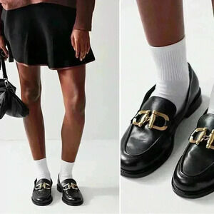 New FREE PEOPLE CHARLEY CHAIN Leather Loafer 6.5